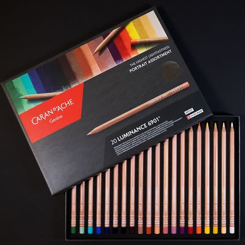 CARAN D'ACHE Luminance 6901® Boîte carton de 20 crayons de couleurs Assortiment PORTRAIT