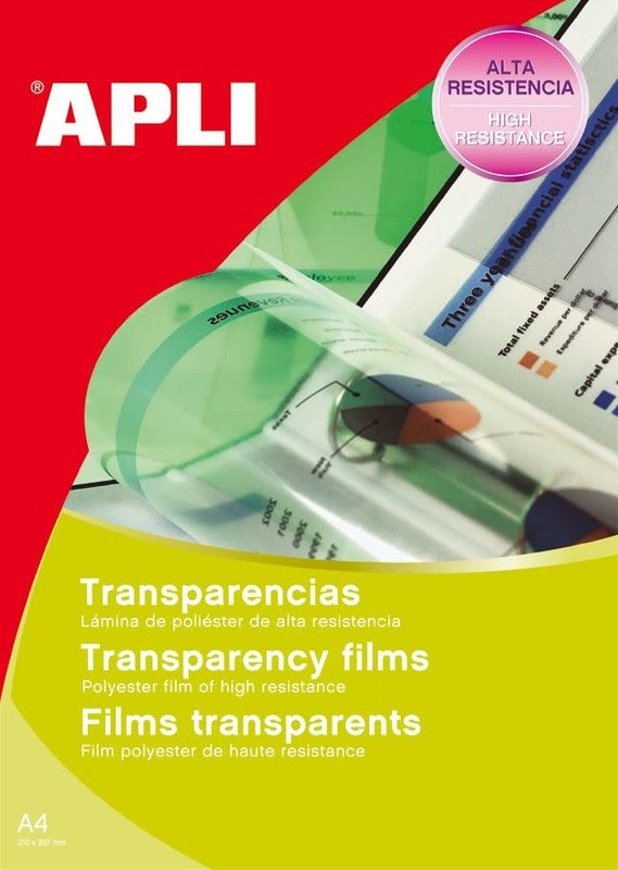 APLI Films transparents sans bande pour inkjet 50 feuilles