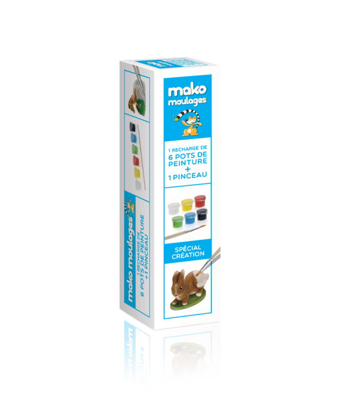MAKO MOULAGES Kit recharge 6 pots de peinture classique +1pinceau
