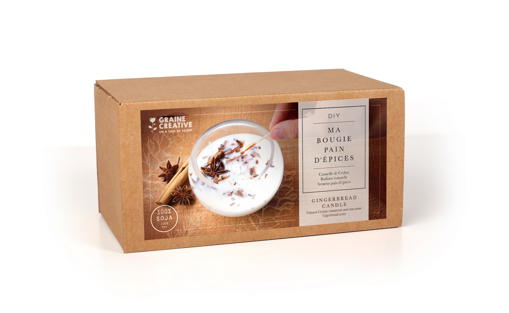 GRAINE CREATIVE Kit Bougies De Noël Pain d'épices