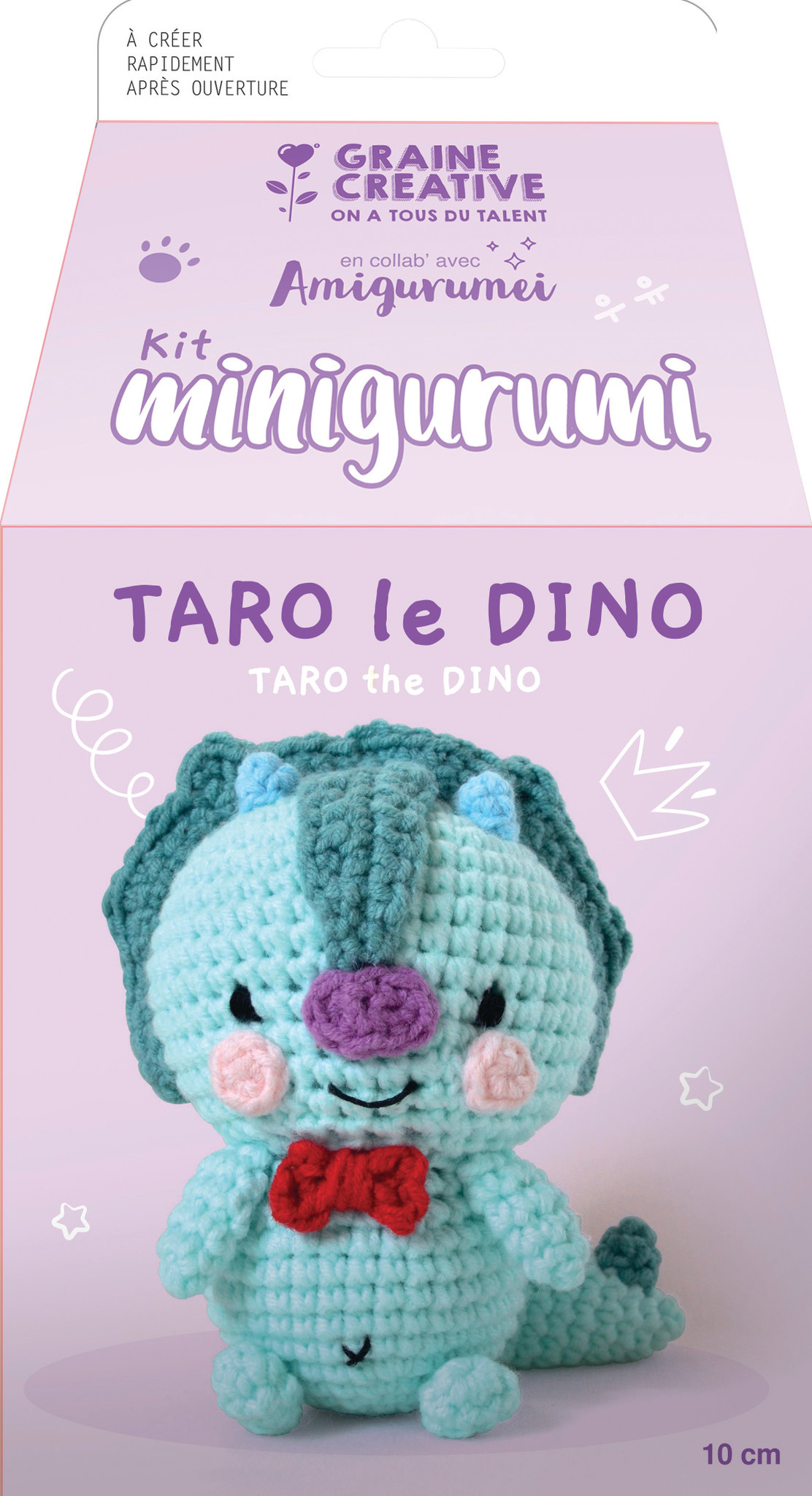 GRAINE CREATIVE Kit Minigurumi Taro le Dinosaure 10cm