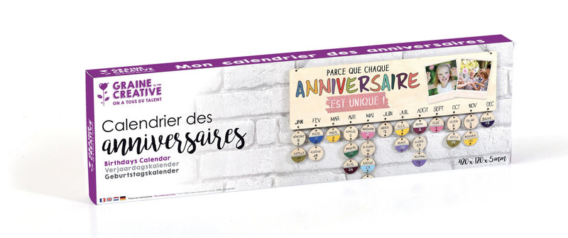 GRAINE CREATIVE Calendrier Des Anniversaires En Bois 400X120