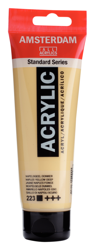 AMSTERDAM Royal Talens' Amsterdam acrylic is based on finely selected pigments.  The binder is a 100% acrylate that reinforces the paint layer, an important property for exterior wall paints.  A reference in the world of acrylics: 8 transparent shades, 8 semi-trans