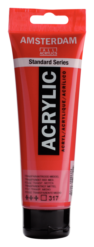 AMSTERDAM Peinture Acrylique Tube 120 ml Rouge Transparent Moyen 317