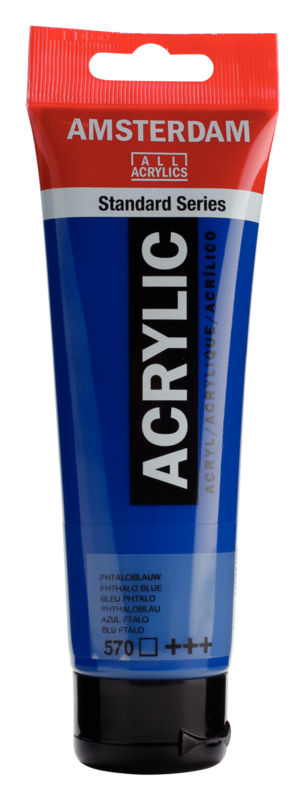 AMSTERDAM Peinture Acrylique Tube 120 ml Bleu Phtalo 570