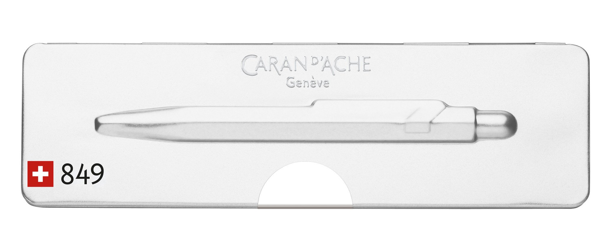 Stylo Bille Caran d'Ache 849 Blanc avec Etui