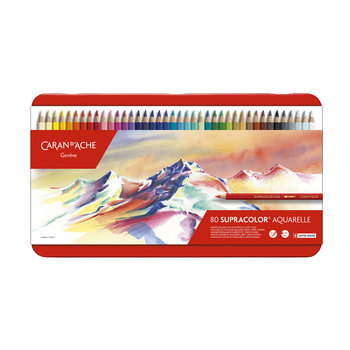 CARAN D'ACHE SUPRACOLOR® Soft Aquarelle Boîte métal de 80 crayons de couleurs