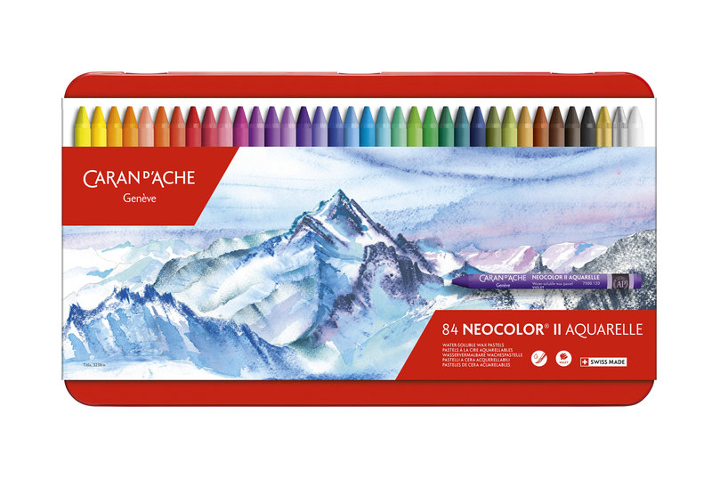 CARAN D'ACHE Pastels NEOCOLOR® II Boîte métal de 84 couleurs assorties