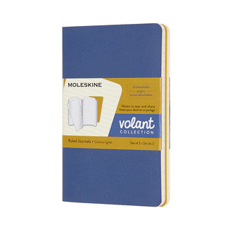MOLESKINE Cahier volant format de poche ligné x2 - Bleu myositis/Jaune ambre MOLESKINE Cahier volant format de poche ligné x2 - Bleu myositis/Jaune ambre