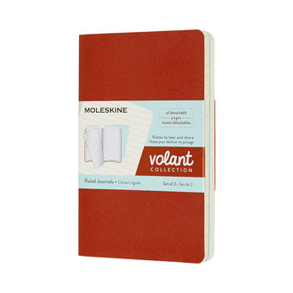 MOLESKINE Cahier volant format de poche ligné x2 - Orange corail/Bleu aigue-marine MOLESKINE Cahier volant format de poche ligné x2 - Orange corail/Bleu aigue-marine