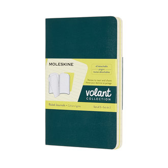 MOLESKINE Cahier volant format de poche ligné x2 - Vert pin/Jaune citron MOLESKINE Cahier volant format de poche ligné x2 - Vert pin/Jaune citron