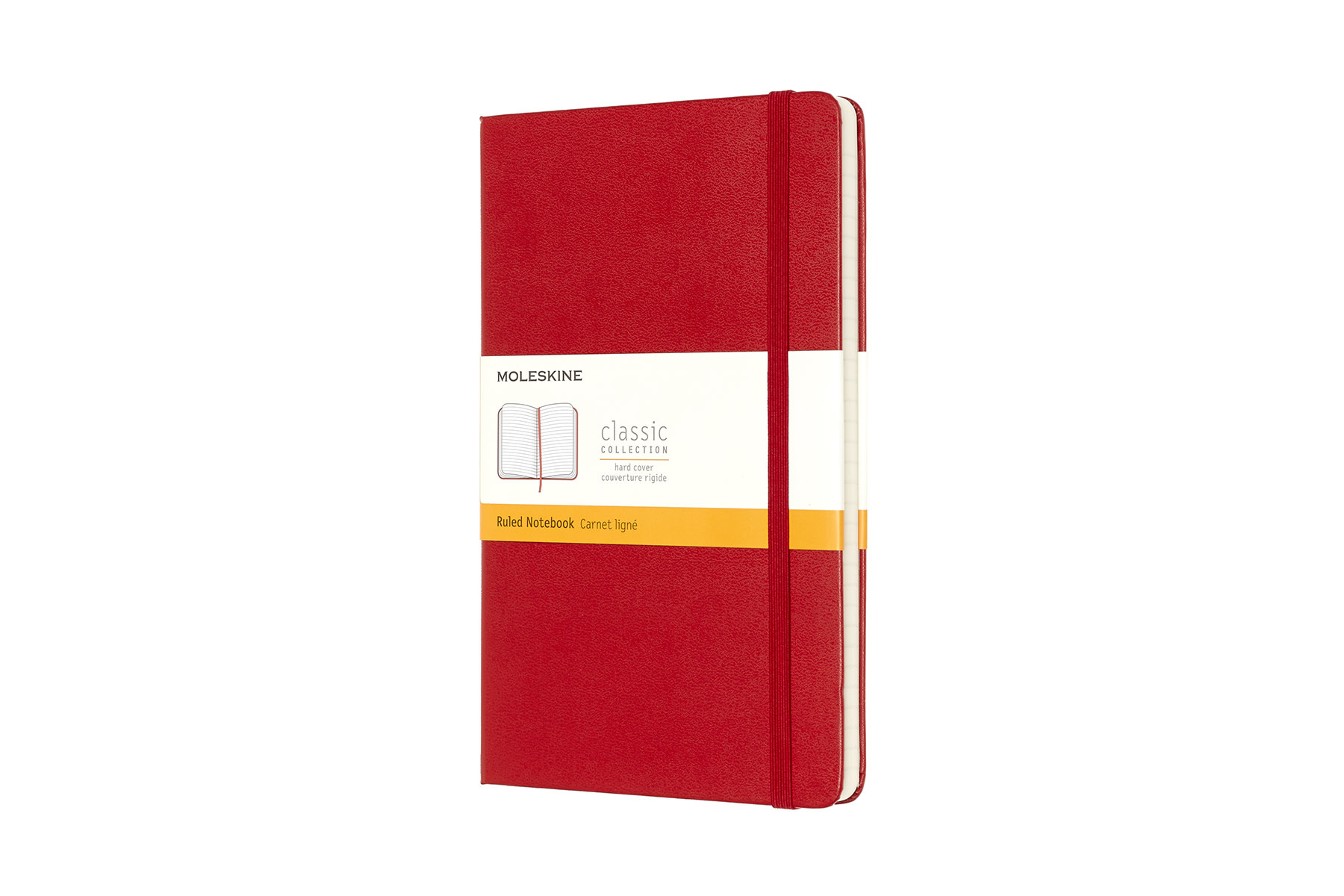 MOLESKINE Carnet Classique, Ligné, Grand Format, Rouge Écarlat, Couverture Rigide