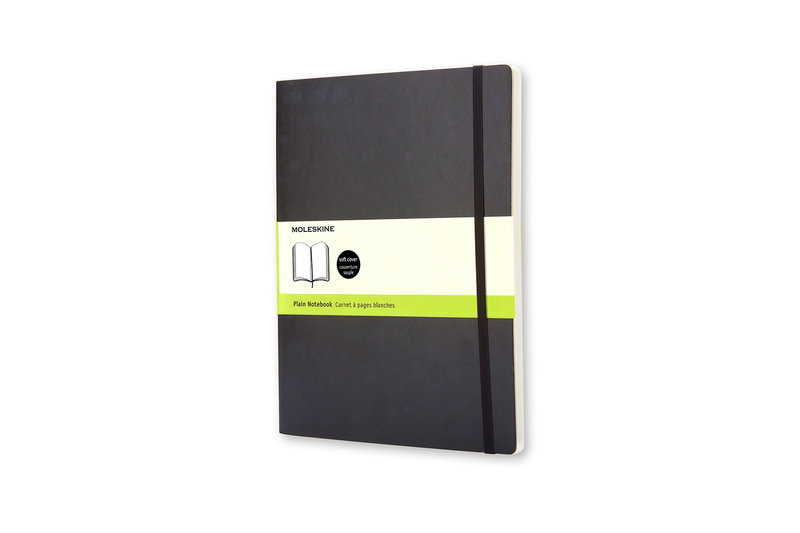 MOLESKINE Carnet Classique Très Grand Format Pages Blanches Noir Couverture Souple