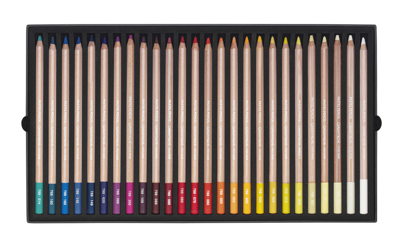 CARAN D'ACHE Cardboard box of 76 pastel pencils in assorted colors