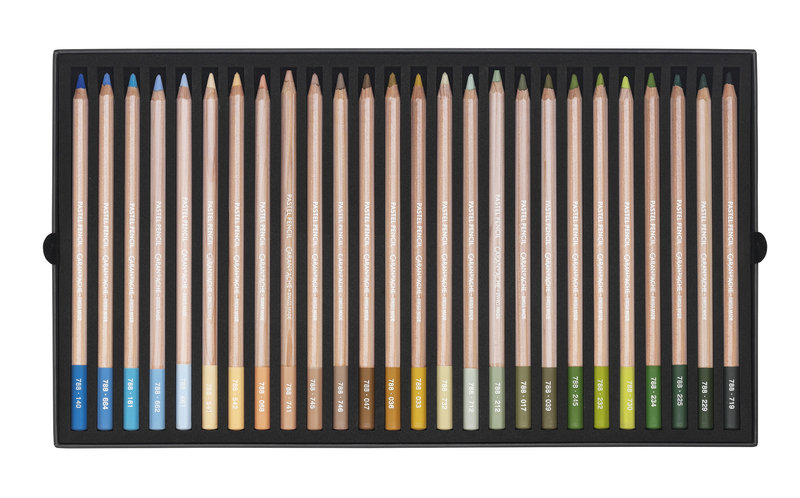 CARAN D'ACHE Cardboard box of 76 pastel pencils in assorted colors