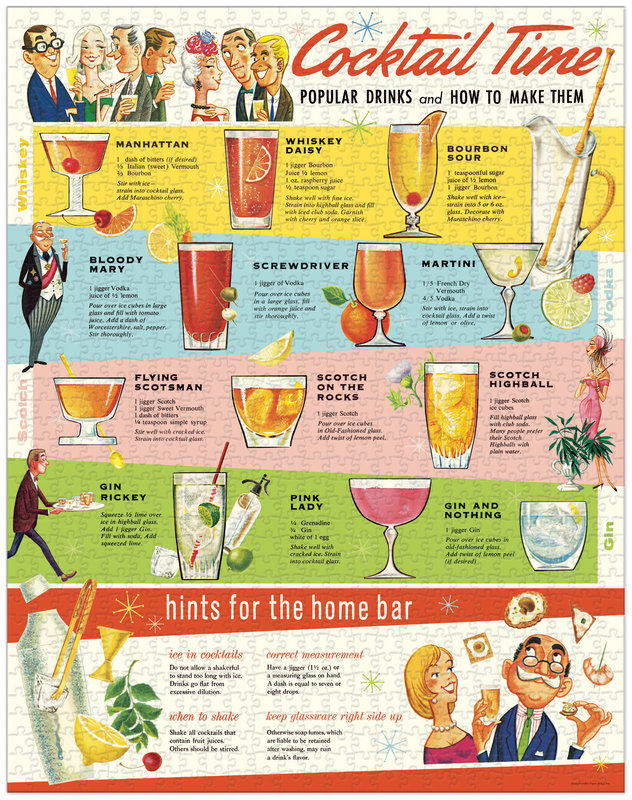 CAVALLINI & Co. Puzzle 1000 Pièces Cocktails 55 X 70 Cm