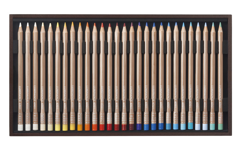 CARAN D'ACHE Luminance 6901® Wooden box of 76 color pencils + 2 full blenders