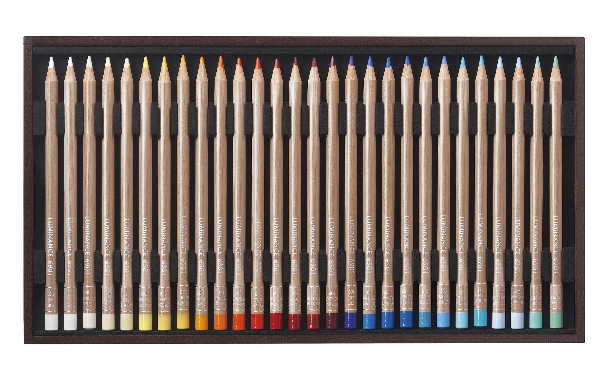 CARAN D'ACHE Luminance 6901® Coffret Bois de 76 crayons de couleurs + 2 full blender
