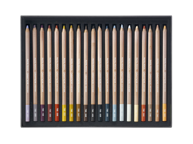 CARAN D'ACHE Cardboard box of 40 pastel pencils in assorted colors