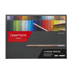 CARAN D'ACHE Boîte carton de 40 crayons Pastel couleurs assorties