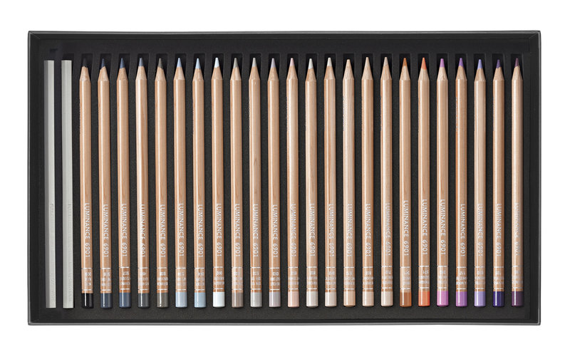 CARAN D'ACHE Luminance 6901® Boîte carton de 76 crayons de couleurs + 2 full blender