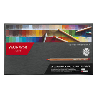 CARAN D'ACHE Luminance 6901® Carton of 76 colored pencils + 2 full blenders