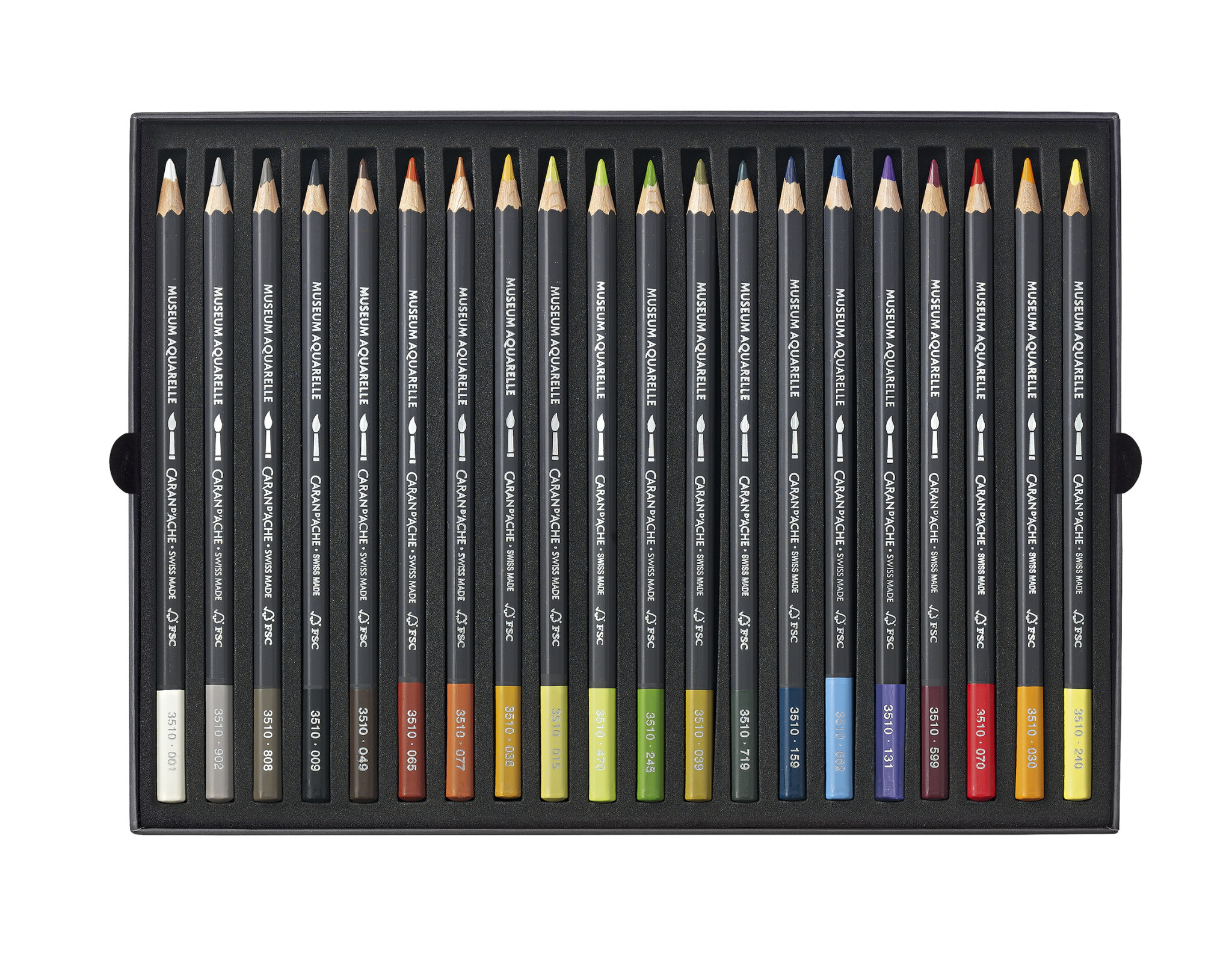 CARAN D'ACHE Museum Aquarelle Boîte carton de 20 crayons de couleurs Paysage