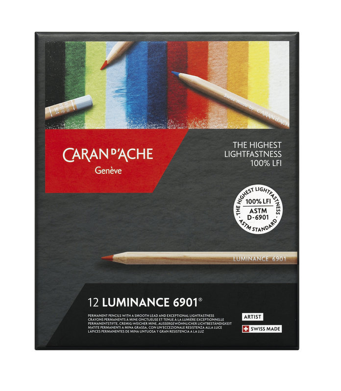 CARAN D'ACHE Luminance 6901® Boîte carton de 12 crayons de couleurs