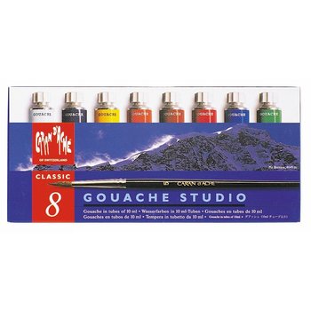 CARAN D'ACHE Gouache Studio En tubes de 10ml. Boîte métal de 8 couleurs assorties