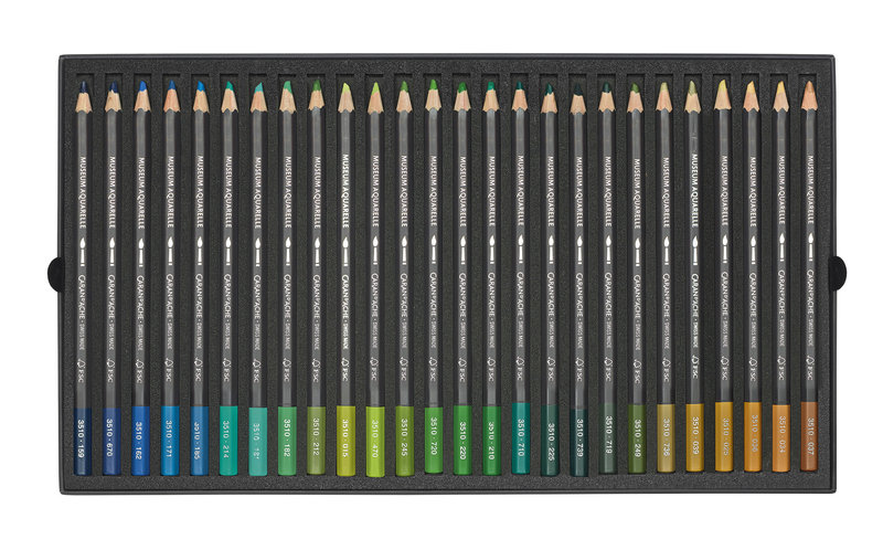 CARAN D'ACHE Museum Aquarelle Boîte carton de 76 crayons de couleurs + 2 blender