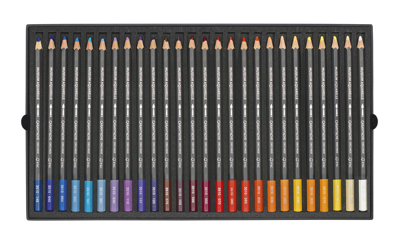 CARAN D'ACHE Museum Aquarelle Boîte carton de 76 crayons de couleurs + 2 blender