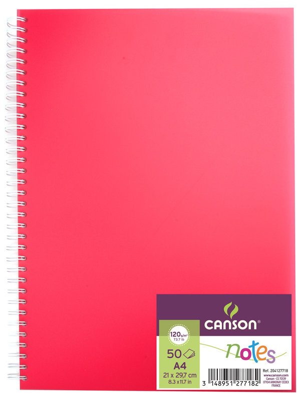 CANSON Spiral Notebook 50Fl A4 120G/m² Pink