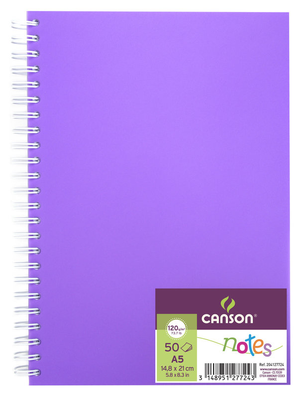 CANSON Carnet Spirale Notes 50Fl A5 120G Violet