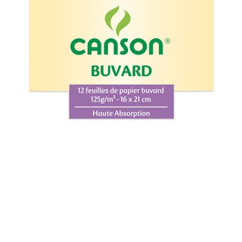 CANSON Pochette 12Fl  Buvard 16x21cm 125G  Blanc