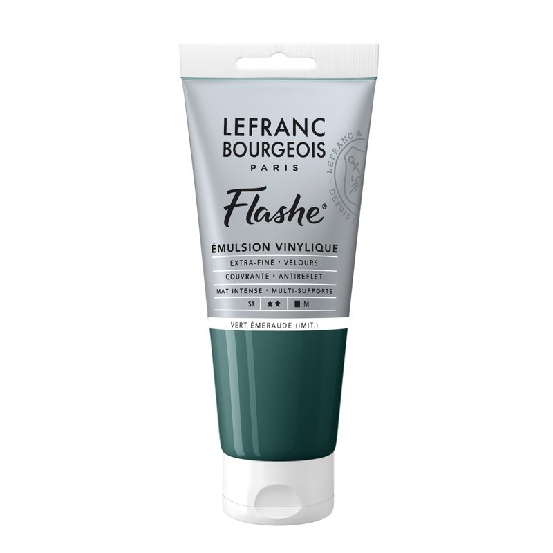 LEFRANC BOURGEOIS Flashe acrylique 80ml tube Vert émeraude imitation