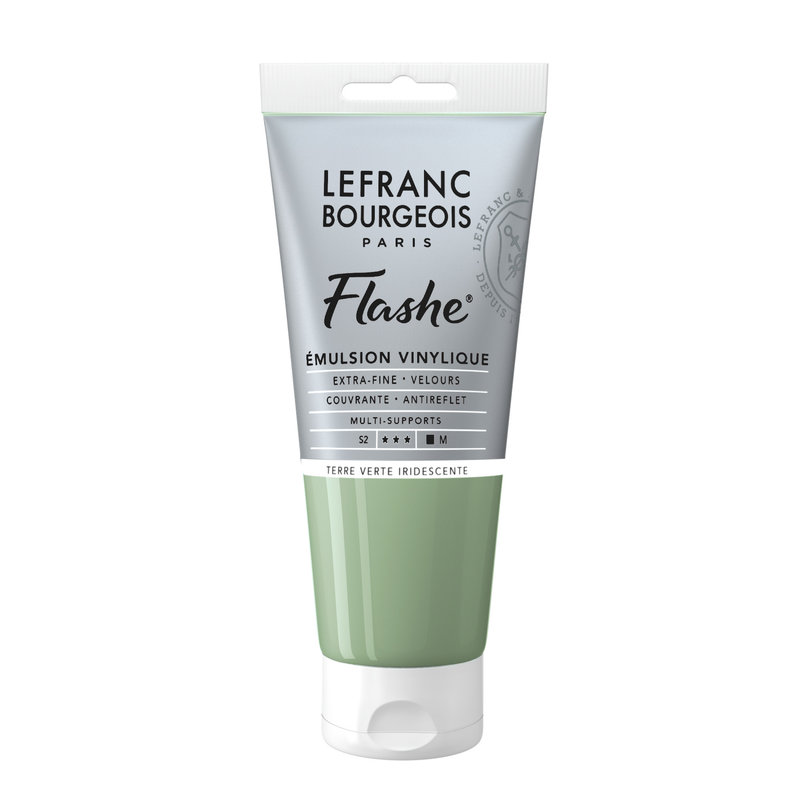 LEFRANC BOURGEOIS Flashe acrylique 80ml tube Terre verte iridescente