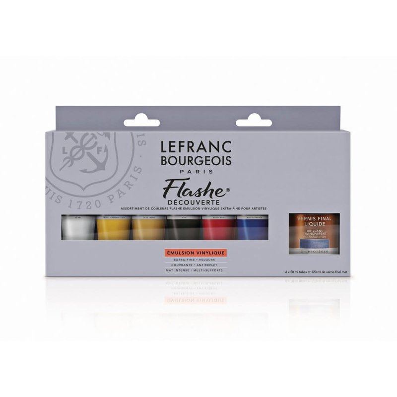 LEFRANC BOURGEOIS Set Flashe acrylique 6x20ml et vernis mat