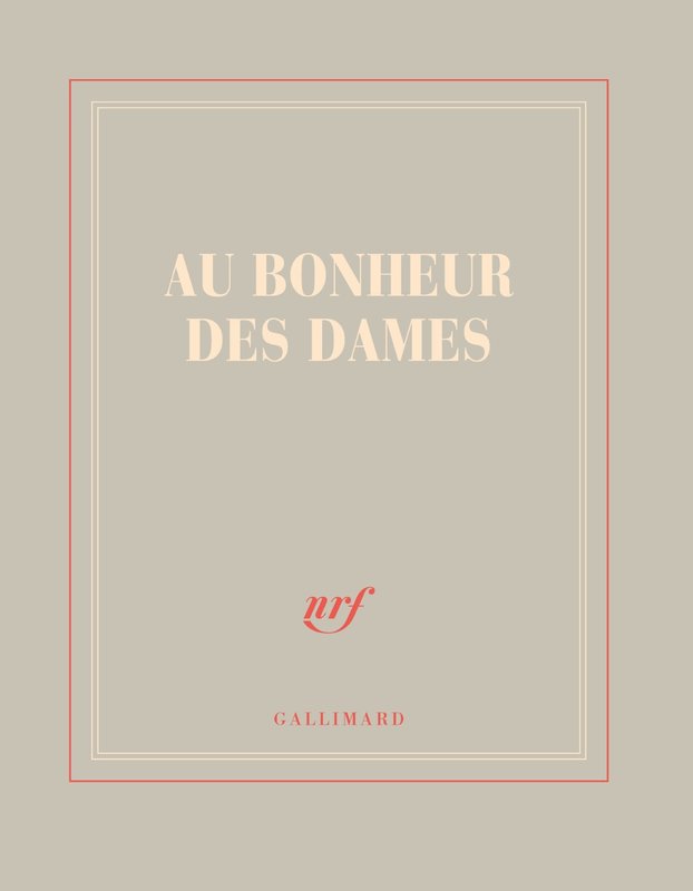 GALLIMARD Carnet Carre Gris Clair Ligne "Au Bonheur Des Dames"