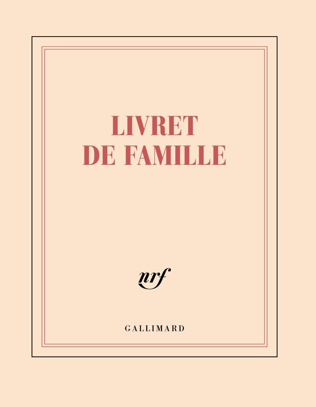 GALLIMARD Carnet Carre Ligne "Livret De Famille"