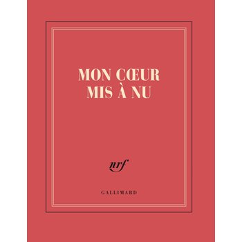 GALLIMARD Carnet Carre Rouge Ligne "Mon Coeur Mis À Nu"