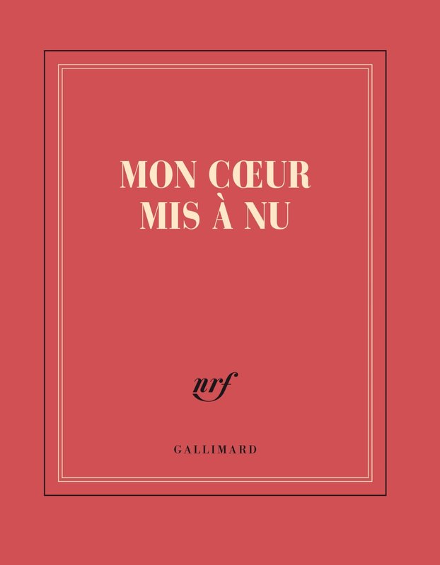 GALLIMARD Carnet Carré Ligné Rouge "Mon Coeur Mis À Nu"