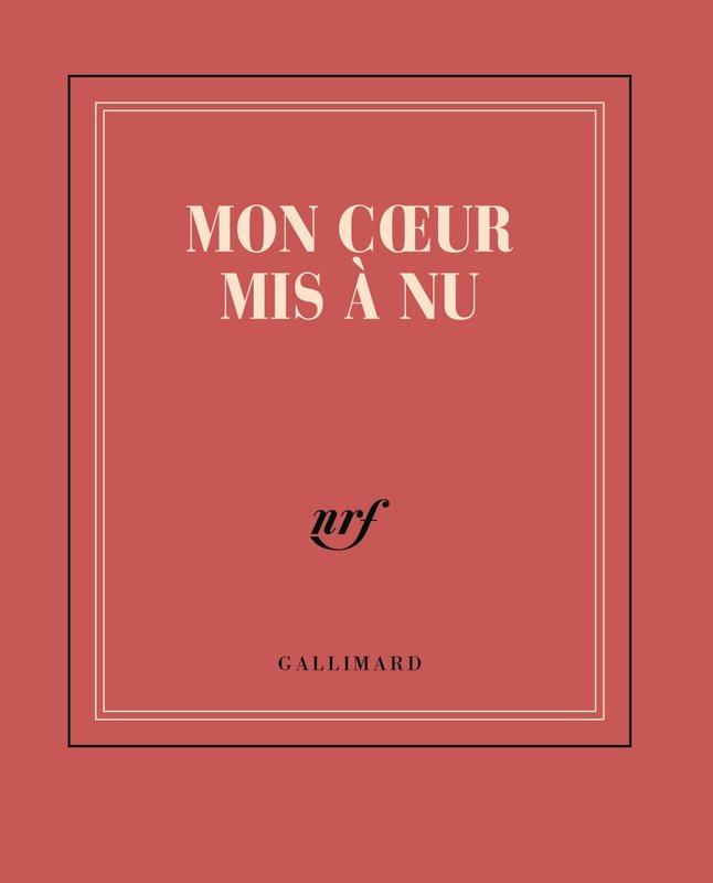 GALLIMARD Carnet Poche Ligné Rouge "Mon Coeur Mis À Nu"