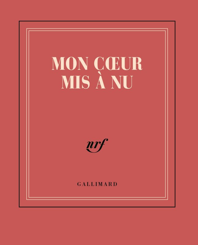 GALLIMARD Carnet Poche Rouge Ligne "Mon Coeur Mis À Nu"