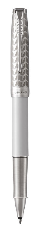 PARKER Sonnet stylo roller, métal et laque perle, attributs palladium, Recharge noire pointe fine