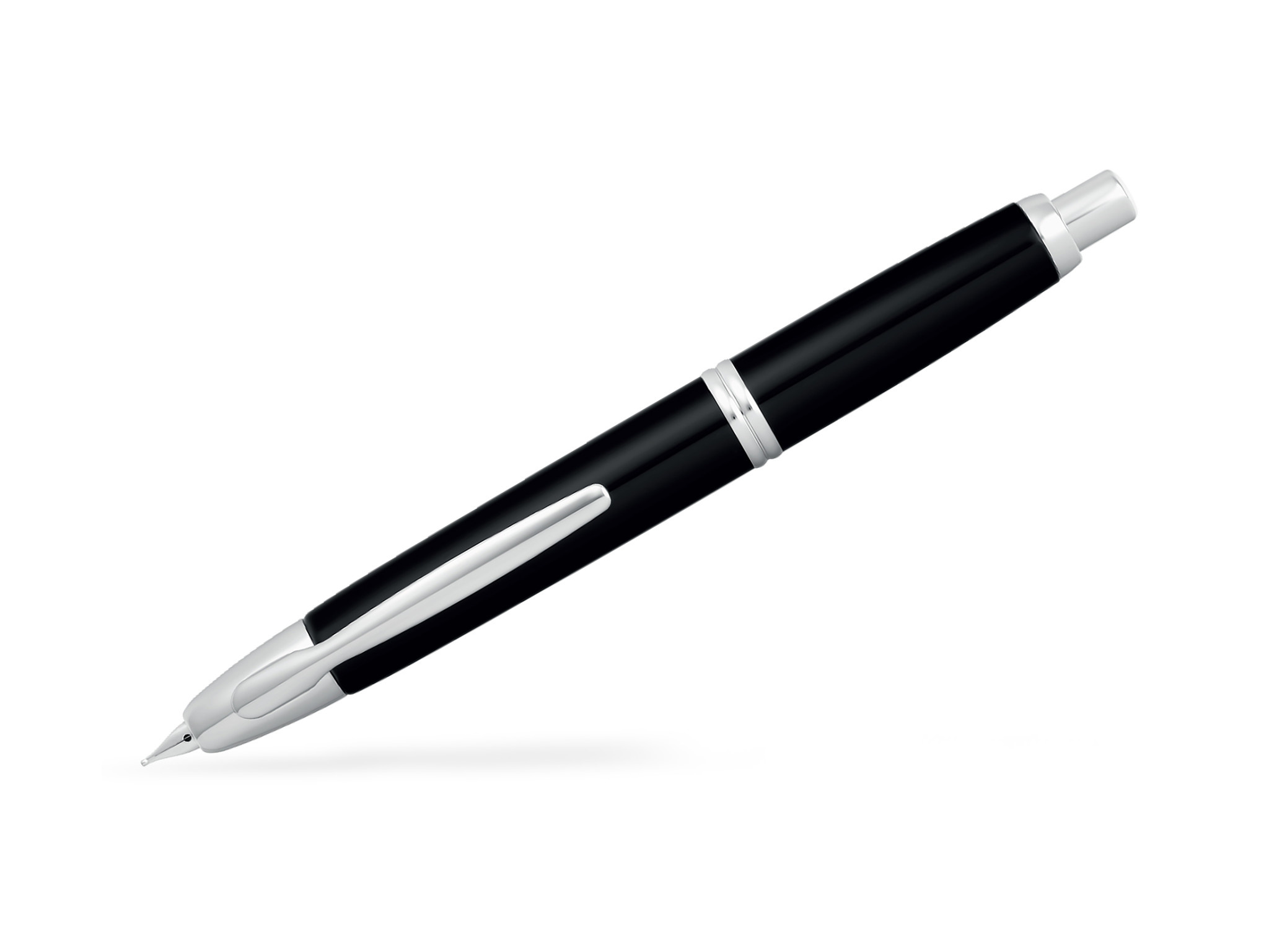 PILOT Capless Stylo Plume rétractable Finitions Rhodiées - Noir - Plume Moyenne - En Coffret