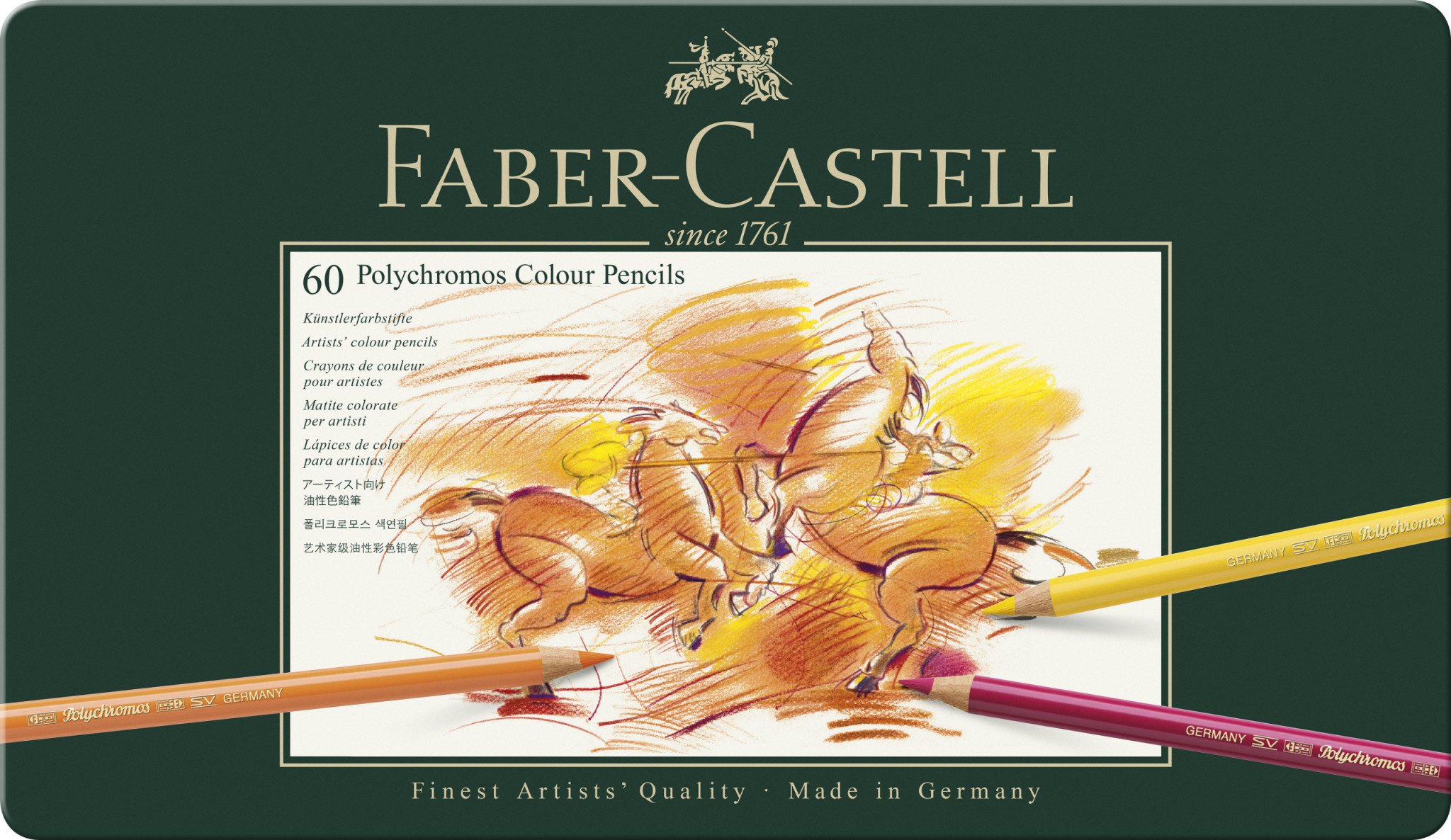 FABER CASTELL Cray. Polychromos boîte métal 60x