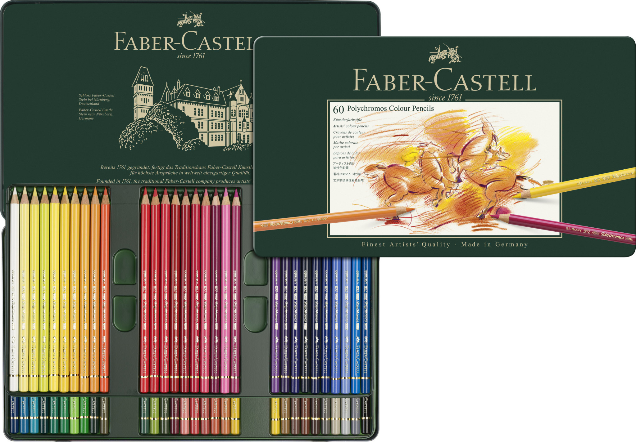 FABER CASTELL Cray. Polychromos boîte métal 60x