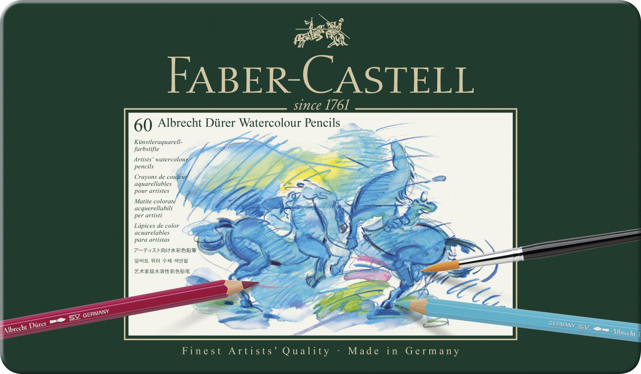 FABER CASTELL Crayons couleur A. Dürer boîte métal 60x
