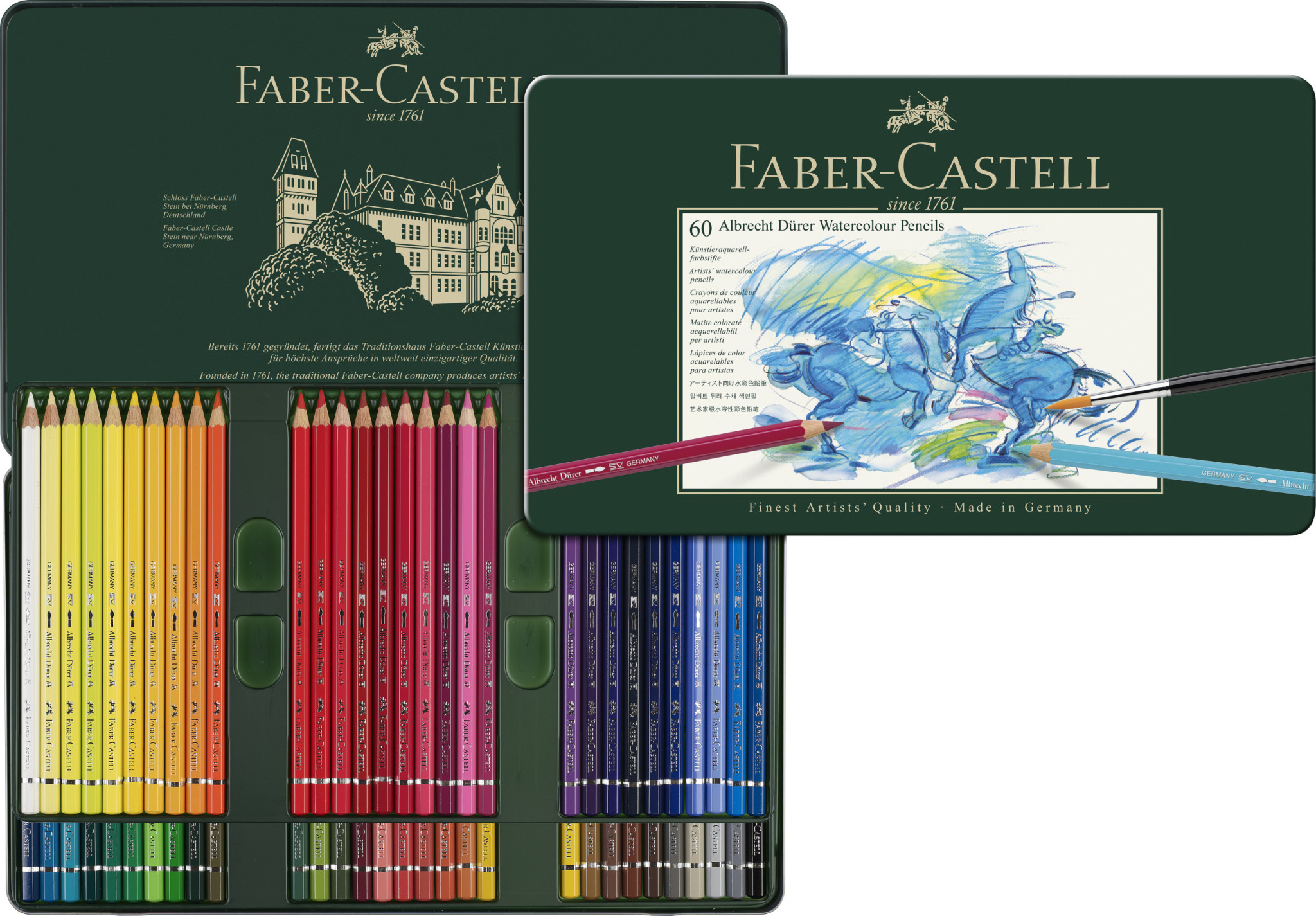 Crayons couleur A. Dürer boîte métal 60x - Papeterie Michel