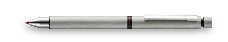 LAMY Stylo Multifonctions Tri Pen Acier Mat Bille noire, rouge et mine 0,5 mm